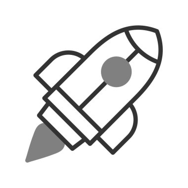 Roket simgesi vektörü beyaz arkaplanda izole edildi, uzay gemisi şeffaf işareti, doğrusal konsept, logo ve iş simgeleri