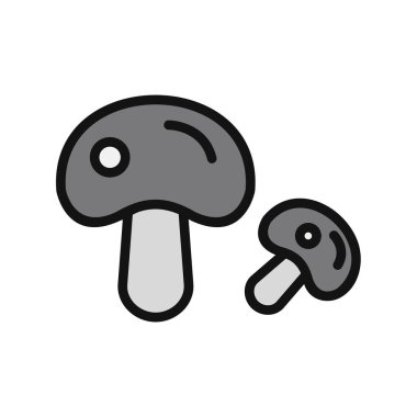 mantar vektörü ince çizgi simgesi