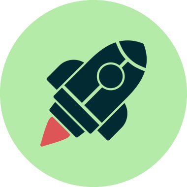 roket ikonu vektör illüstrasyonu