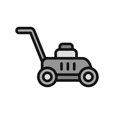 Çim biçme makinesi simgesinin vektör çizimi