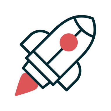 roket vektörü ince çizgi simgesi