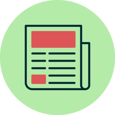 gazete simgesi, vektör illüstrasyonu 