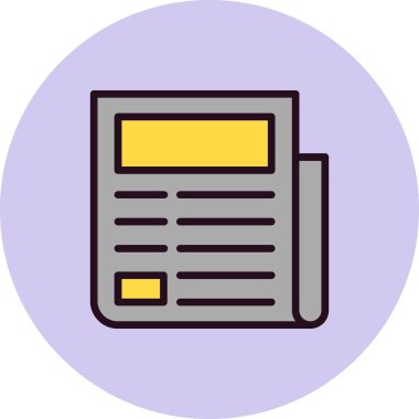 gazete simgesi, vektör illüstrasyonu 