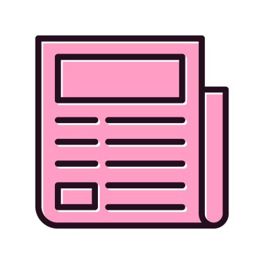 gazete simgesi, vektör illüstrasyonu 