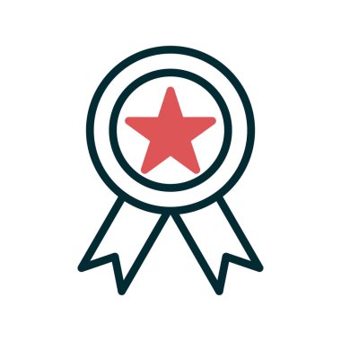 Madalya simgesi, vektör illüstrasyonu  