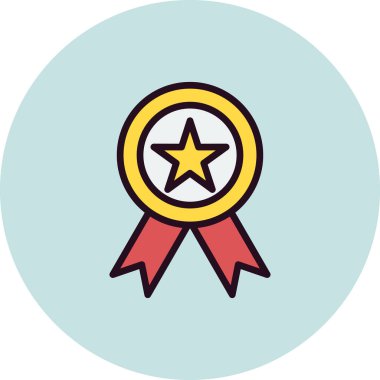 Madalya simgesi, vektör illüstrasyonu  