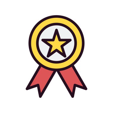 Madalya simgesi, vektör illüstrasyonu  