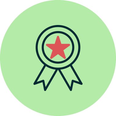 Madalya simgesi, vektör illüstrasyonu  