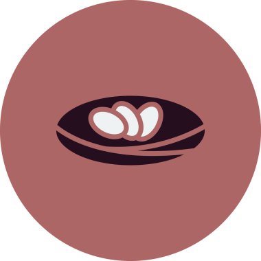 Yumurta çizgisi ikon vektör illüstrasyonlu yuva