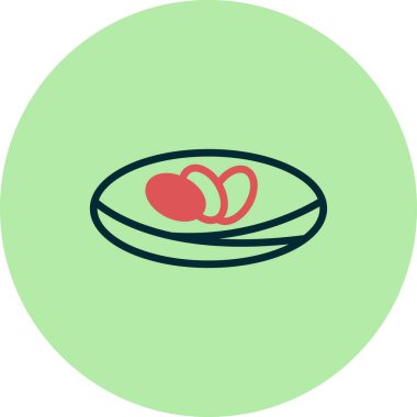 Yumurta çizgisi ikon vektör illüstrasyonlu yuva