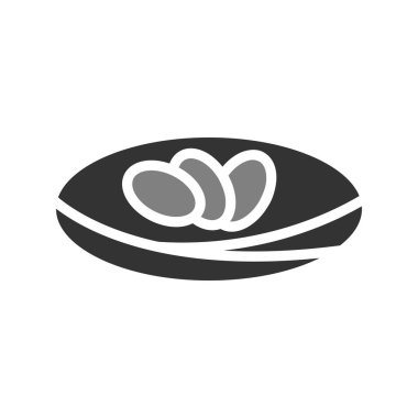 Yumurta çizgisi ikon vektör illüstrasyonlu yuva