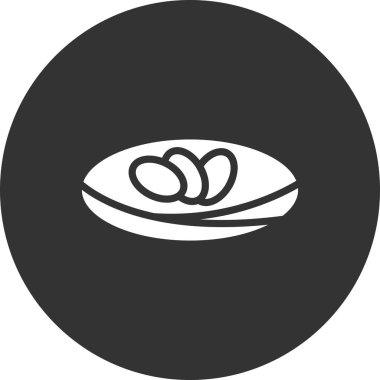 Yumurta çizgisi ikon vektör illüstrasyonlu yuva