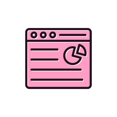 Pie Cart simgesi, vektör illüstrasyonu  