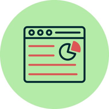 Pie Cart simgesi, vektör illüstrasyonu  