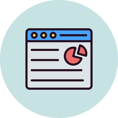 Pie Cart simgesi, vektör illüstrasyonu  