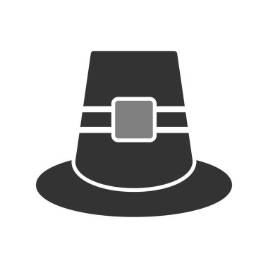 Şapka ikonu. siyah ve beyaz resimleme.