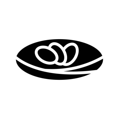 Yumurta çizgisi ikon vektör illüstrasyonlu yuva