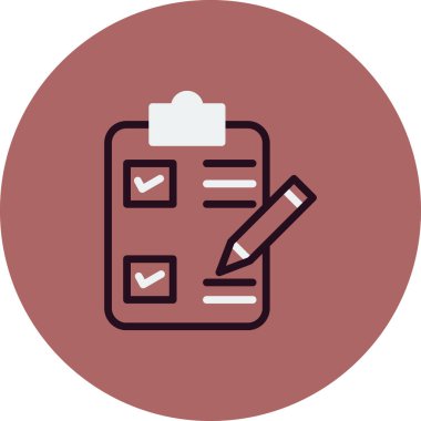 Kontrol listesi. Web simgesi basit bir illüstrasyon. Planlar