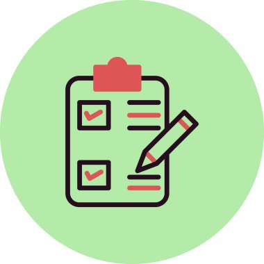 Kontrol listesi. Web simgesi basit bir illüstrasyon. Planlar