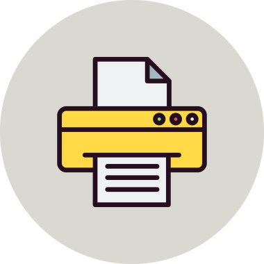 Yazıcı simgesi, vektör illüstrasyonu