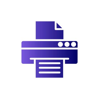 Web ve mobil uygulama tasarımınız için beyaz arkaplanda izole edilmiş yazıcı simgesi vektörü, dosya logosu kavramı