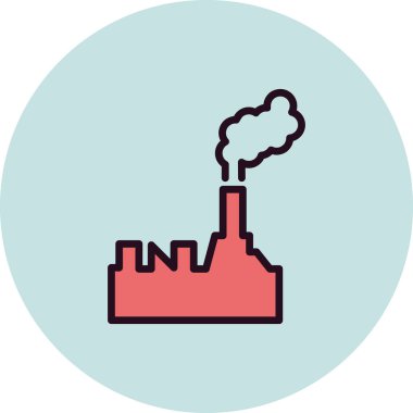 Petrol rafineri simgesi, vektör illüstrasyonu