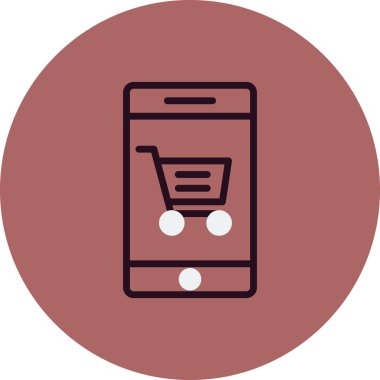 SEO modern simgesi, Çevrimiçi Alışveriş kavramının vektör illüstrasyonu 