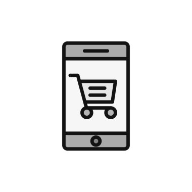 SEO modern simgesi, Çevrimiçi Alışveriş kavramının vektör illüstrasyonu 