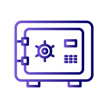 Güvenli kutu simgesi, vektör illüstrasyonu