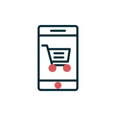 SEO modern simgesi, Çevrimiçi Alışveriş kavramının vektör illüstrasyonu 