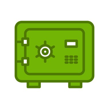 Güvenli kutu simgesi, vektör illüstrasyonu