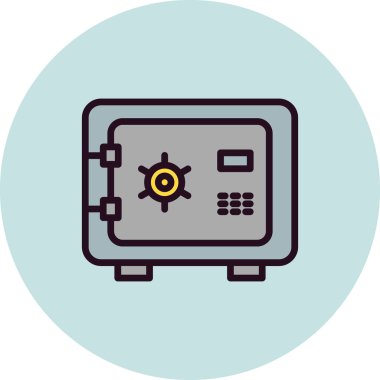 Güvenli kutu simgesi, vektör illüstrasyonu