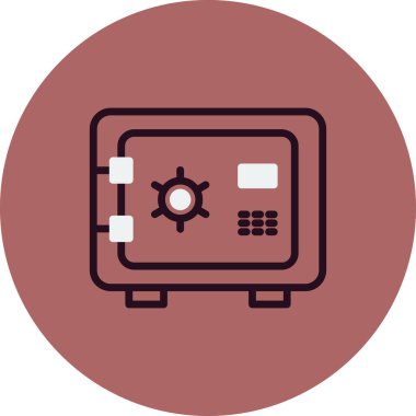 Güvenli kutu simgesi, vektör illüstrasyonu