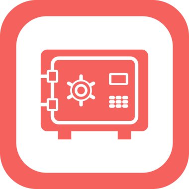 Güvenli kutu simgesi, vektör illüstrasyonu