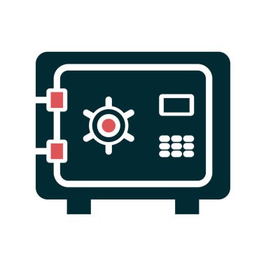 Güvenli kutu simgesi, vektör illüstrasyonu