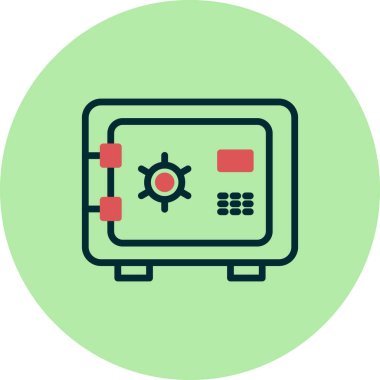 Güvenli kutu simgesi, vektör illüstrasyonu