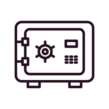 Güvenli kutu simgesi, vektör illüstrasyonu