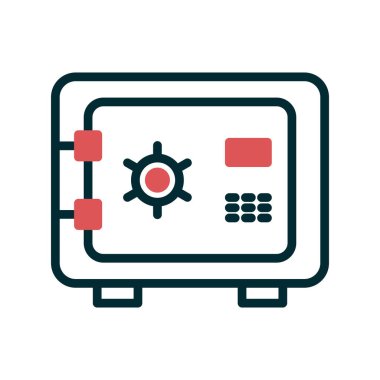 Güvenli kutu simgesi, vektör illüstrasyonu