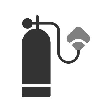 Oksijen Tankı, web simgesi basit illüstrasyon