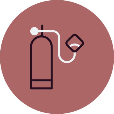 Oksijen Tankı, web simgesi basit illüstrasyon