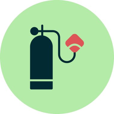 Oksijen Tankı, web simgesi basit illüstrasyon