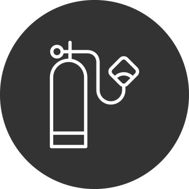 Oksijen Tankı, web simgesi basit illüstrasyon