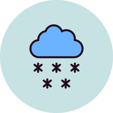 Kar yağıyor. hava tahmini ikon vektör illüstrasyonuName