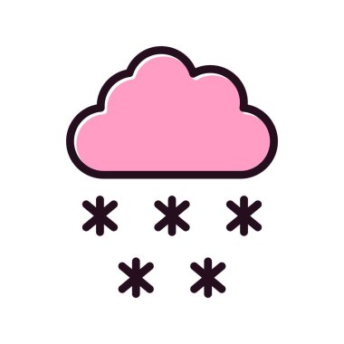 Kar yağıyor. hava tahmini ikon vektör illüstrasyonuName