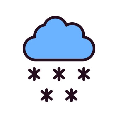 Kar yağıyor. hava tahmini ikon vektör illüstrasyonuName