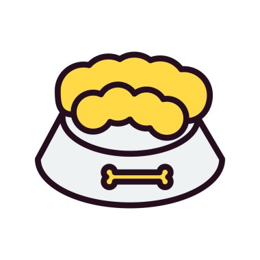 Evde beslenen hayvan yiyecek kutsal kişilerin resmi, vektör çizim