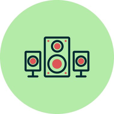 Hoparlör vektör satırı simgesi