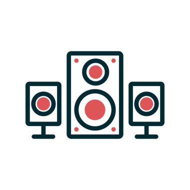 Hoparlör vektör satırı simgesi