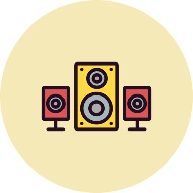 Hoparlör vektör satırı simgesi