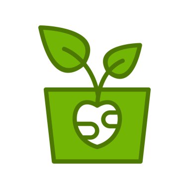 bitki simgesi beyaz arkaplanda izole edildi. vektör illüstrasyonu